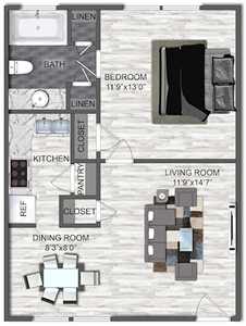A1 - One Bedroom / One Bath - 560 Sq. Ft.*